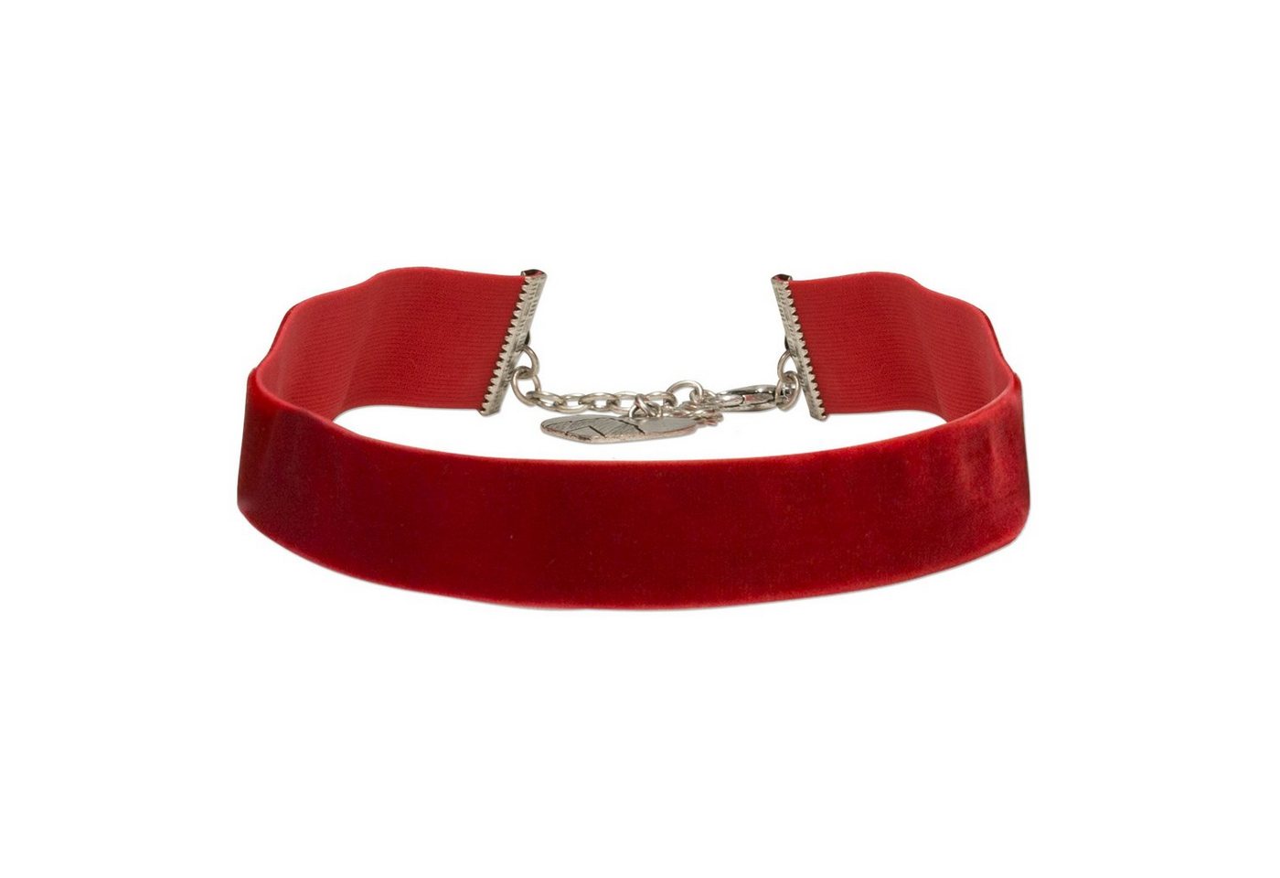 Alpenflüstern Choker Trachten-Samt-Kropfband breit (rot), - Trachtenkette enganliegend, Kropfkette elastisch, eleganter Damen-Tr