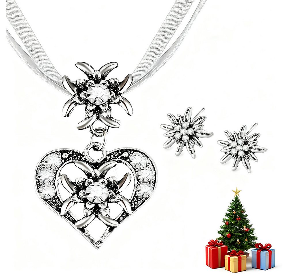 CLTYQ Schmuckset Trachtenschmuck Damen Oktoberfest Accessoires Schmuck,Halskette, Festlicher Schmuck für Weihnachten, Ideal für Dirndl und Trachtenmode