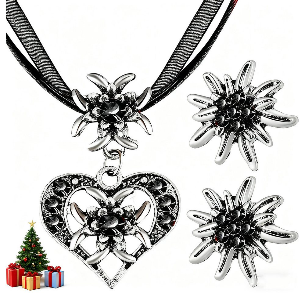CLTYQ Schmuckset Trachtenschmuck Damen Oktoberfest Accessoires Schmuck,Halskette, Festlicher Schmuck für Weihnachten, Ideal für Dirndl und Trachtenmode