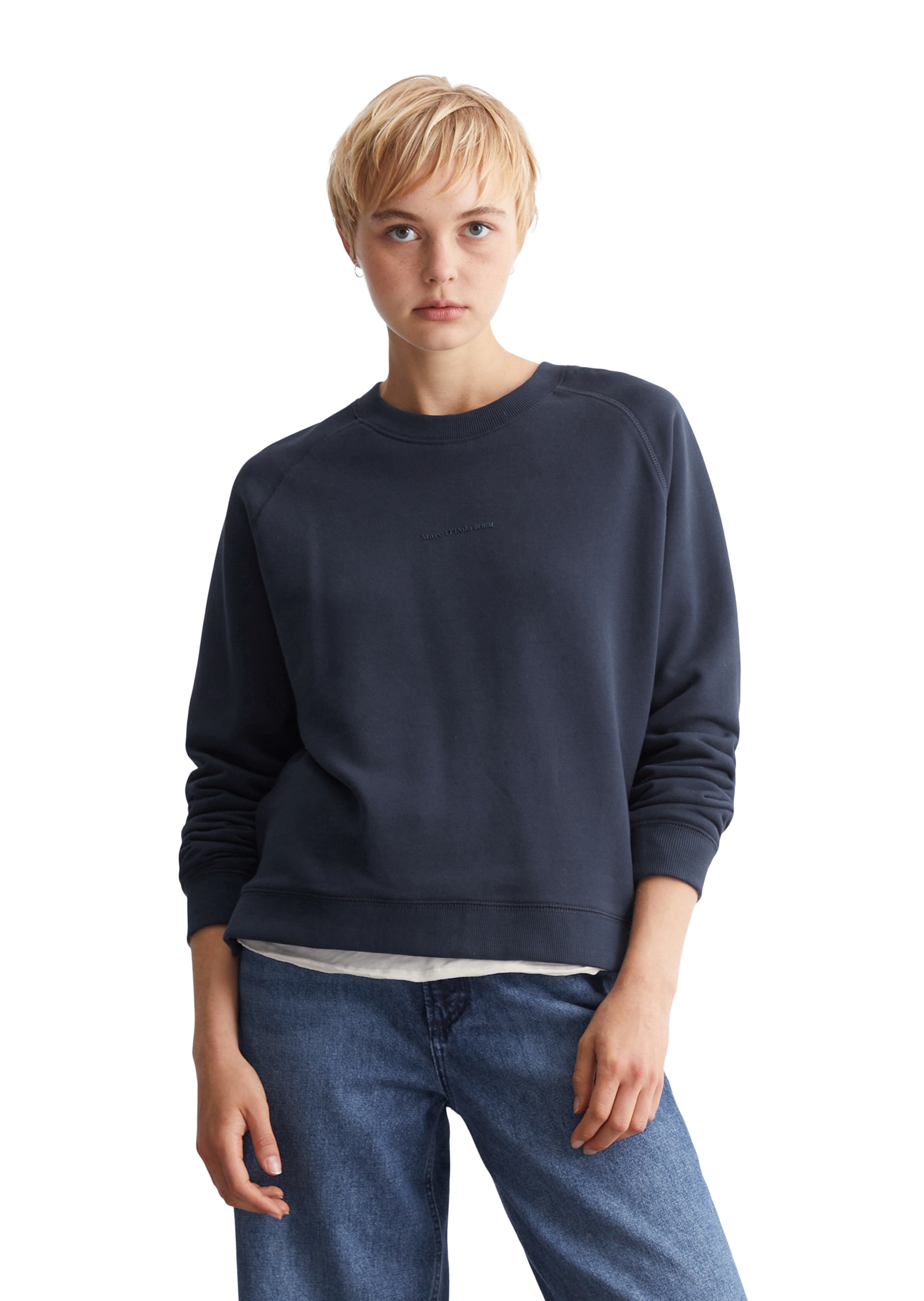 Marc OPolo DENIM Sweatshirt, Im modernen O-Shape, locker geschnitten und Raglanärmeln