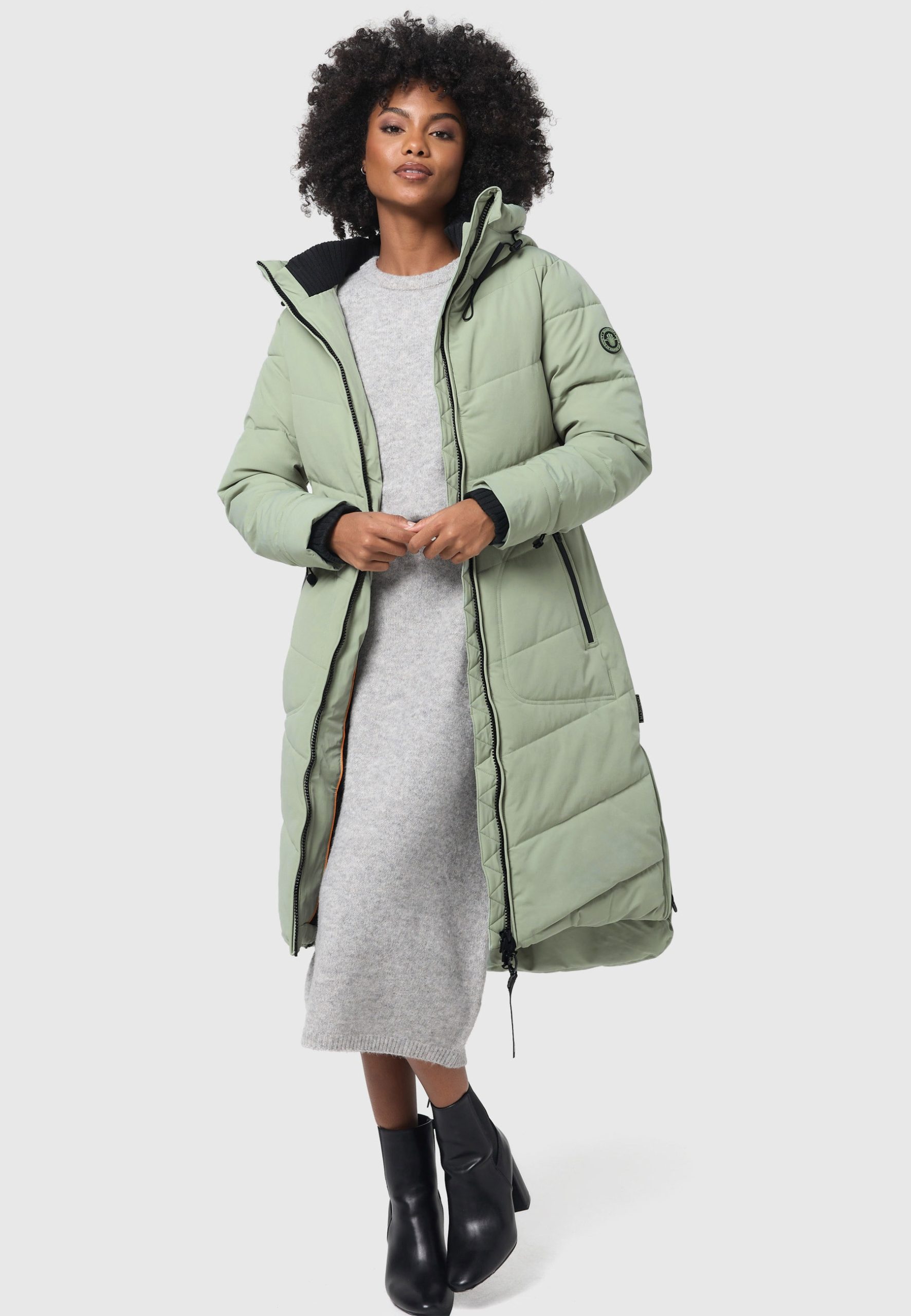 Marikoo Winterjacke "Benikoo" mit Kapuze langer Winter Mantel gesteppt
