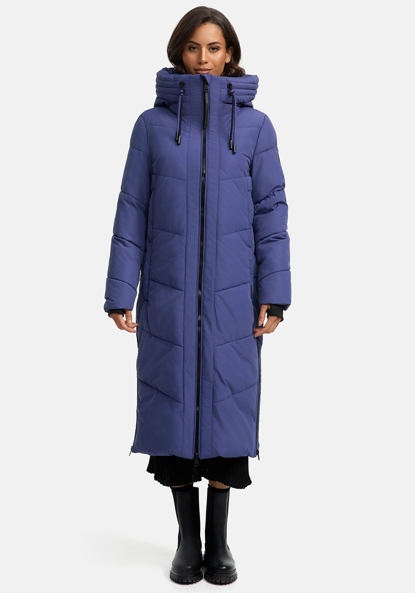 Marikoo Winterjacke "Nadaree XVI" Stepp Mantel mit großer Kapuze