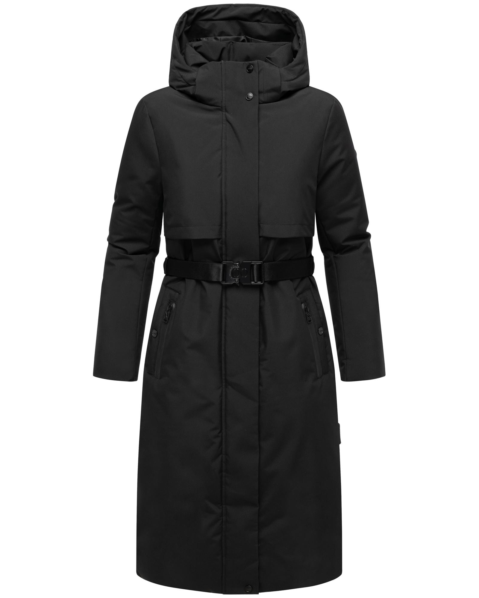 Navahoo Wintermantel "Waldbummler 14" Wasserabweisender Winterparka mit Kapuze und Taillengürtel