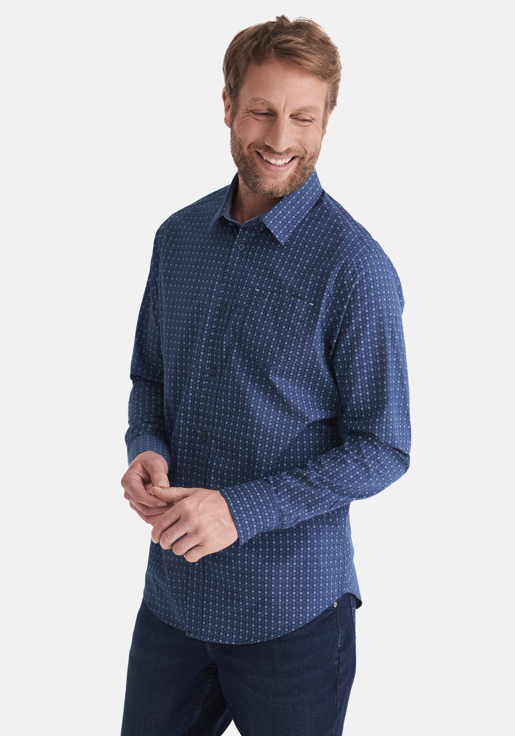 Stooker Men Langarmhemd "HUGH Hemd Langarm Regular Fit", Langarm Hemd Regular Fit für Herren