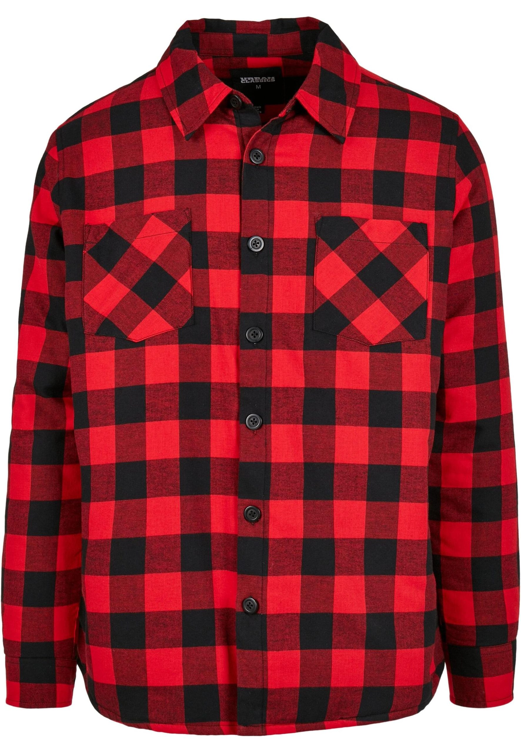 URBAN CLASSICS Langarmhemd "Urban Classics Herren Padded Check Flannel Shirt" 1 Stk.