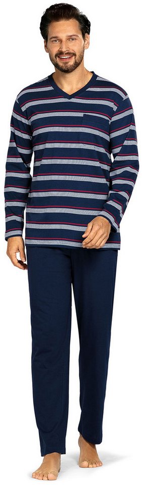 Comte Schlafanzug Gentle Frost (Set, 2 tlg., 2-teilig) Herren Pyjama lang Langarm Baumwolle auch große Größen