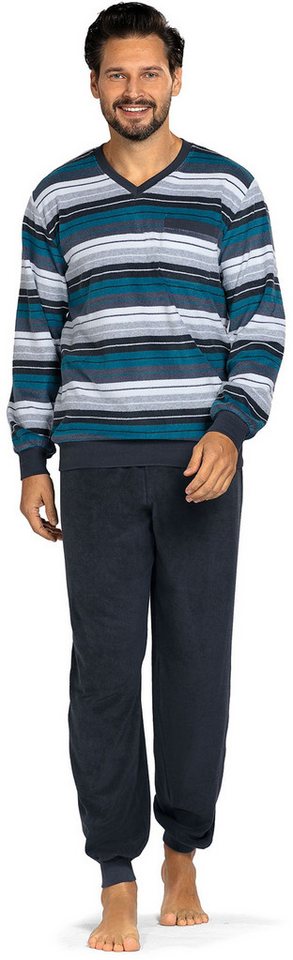 Comte Schlafanzug Gentle Frost (Set, 2 tlg., 2-teilig) Herren Pyjama lang Langarm Frottee auch große Größen