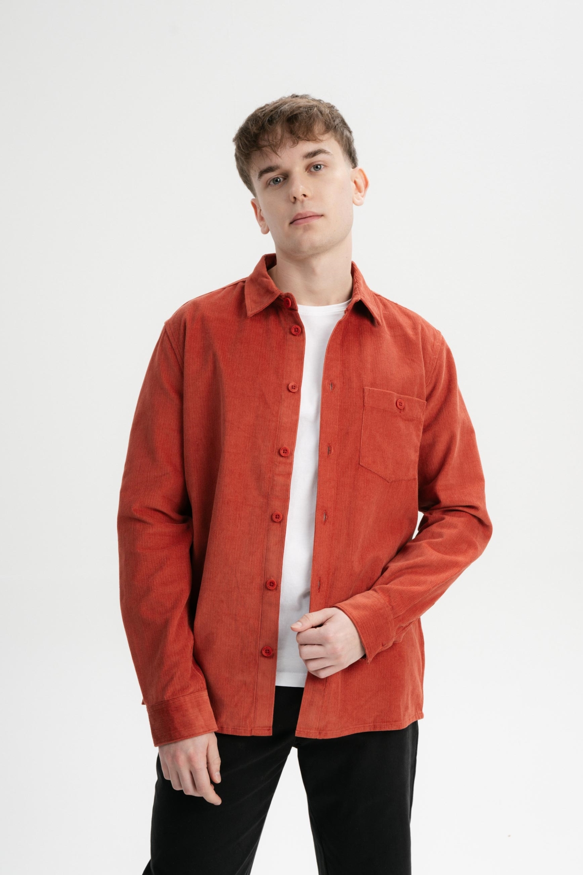 MELA Herren vegan Hemd Nimit Corduroy Rot