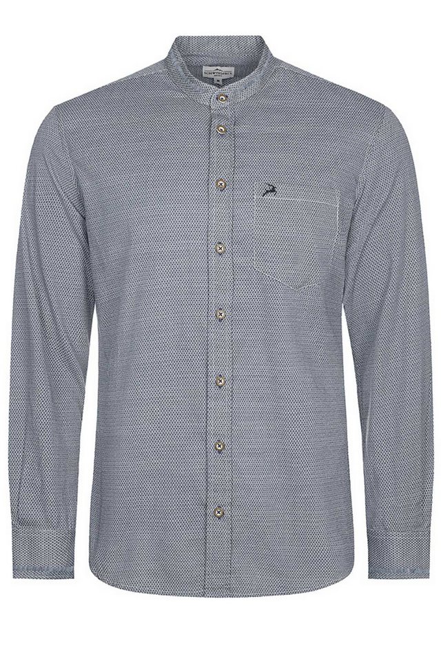 Maddox Trachtenhemd MADDOX Herren Trachtenhemd - Hemd-111, Blau - Bau