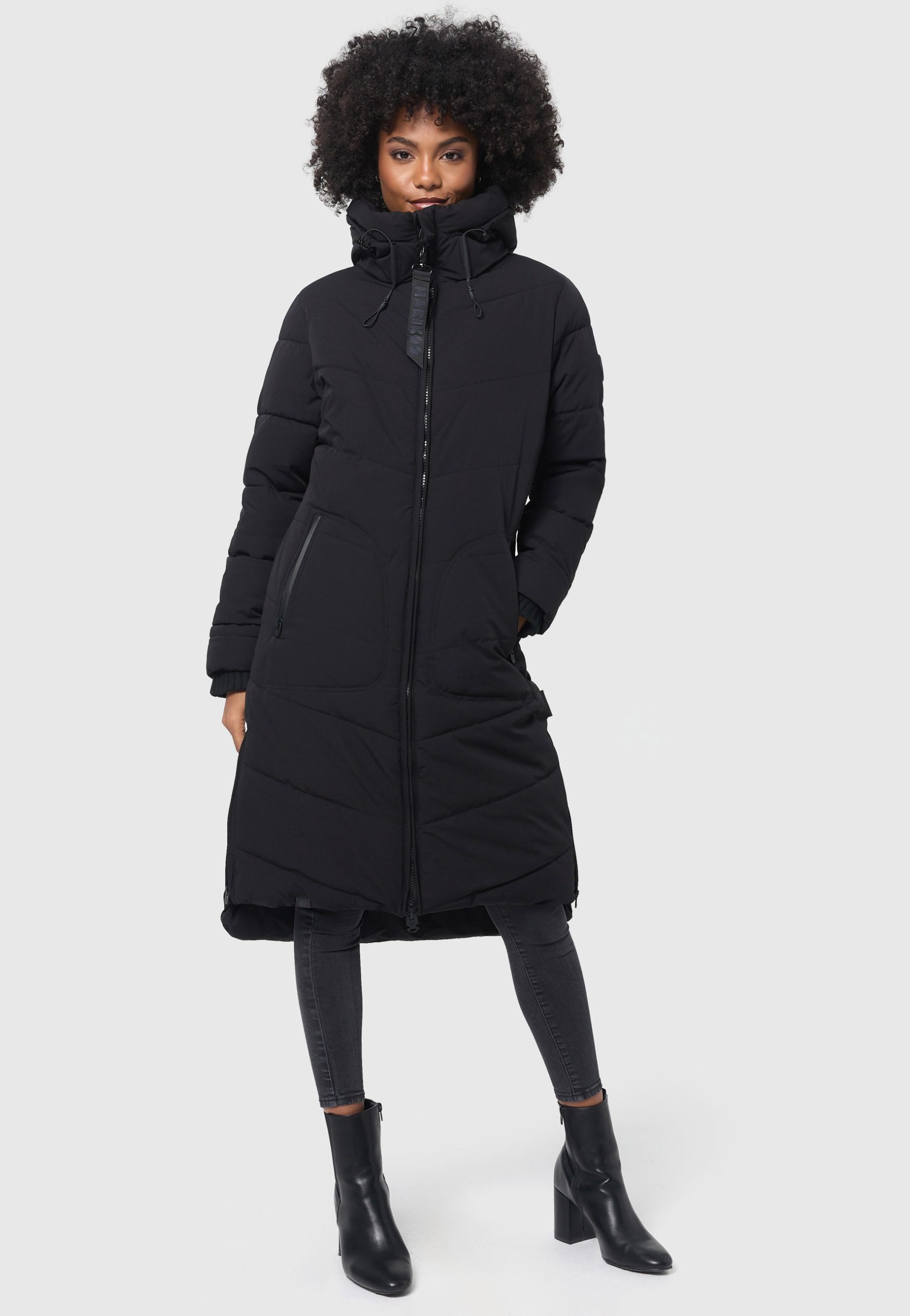 Marikoo Winterjacke "Benikoo" mit Kapuze langer Winter Mantel gesteppt