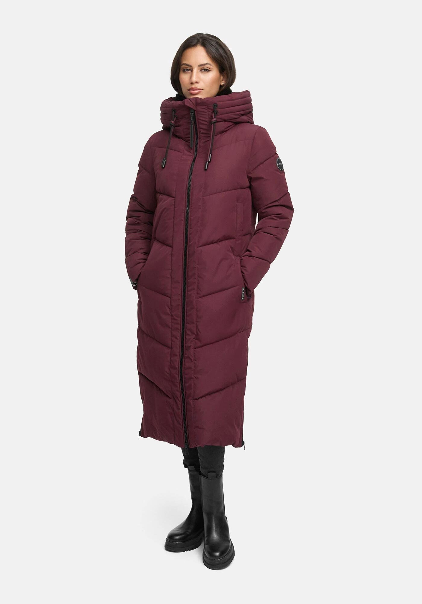 Marikoo Winterjacke "Nadaree XVI" Stepp Mantel mit großer Kapuze