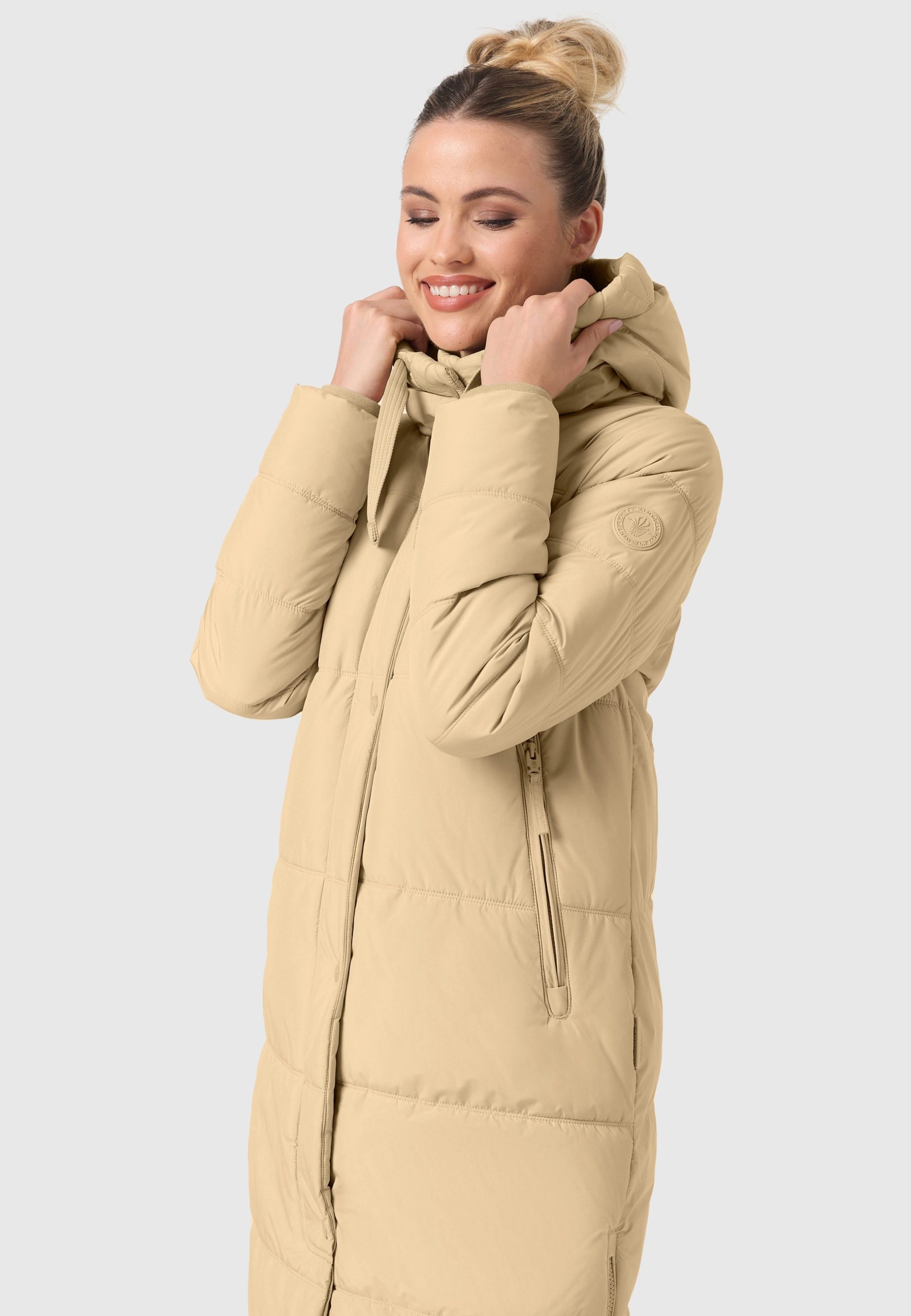 Marikoo Winterjacke "Soranaa" langer Winter Mantel mit Kapuze