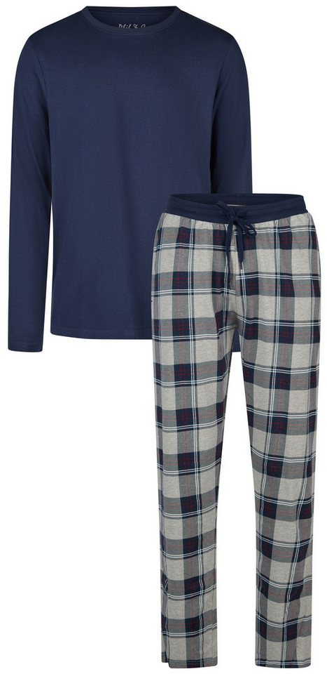 Phil & Co. Schlafanzug Winter Blaze (Set, 2 tlg., 2-teilig) Herren Pyjama lang Baumwolle Langarm Winter