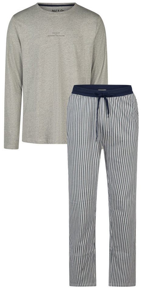 Phil & Co. Schlafanzug Winter Blaze (Set, 2 tlg., 2-teilig) Herren Pyjama lang Baumwolle Langarm Winter