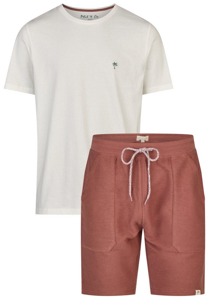 Phil & Co. Shorty Cool Comfort (Set, 2 tlg., 2-teilig) Herren Schlafanzug Pyjama kurz Hmewear Loungewear Baumwolle Kurzarm
