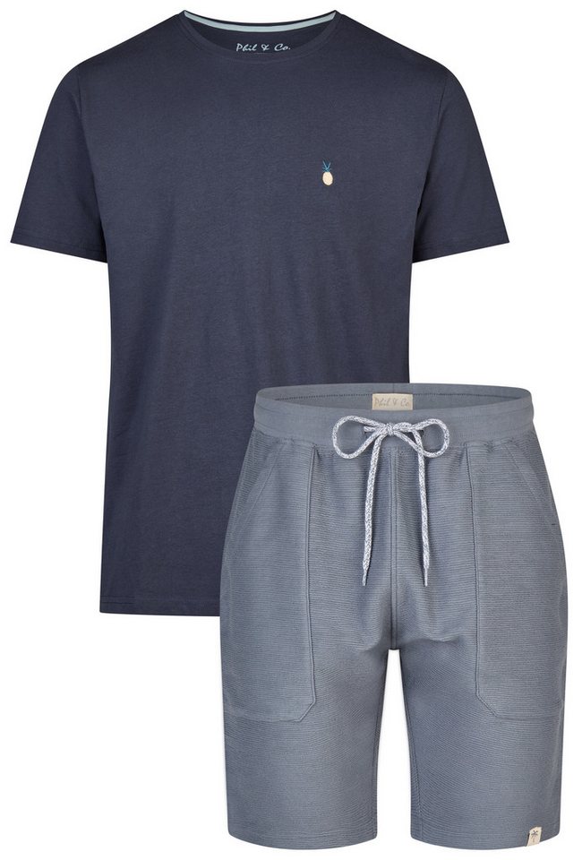 Phil & Co. Shorty Cool Comfort (Set, 2 tlg., 2-teilig) Herren Schlafanzug Pyjama kurz Hmewear Loungewear Baumwolle Kurzarm