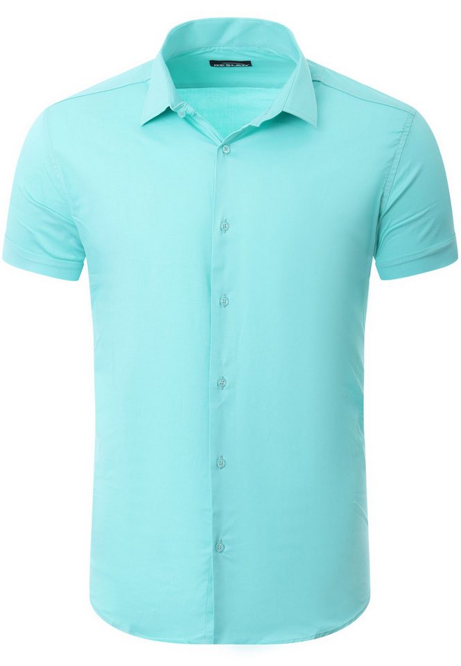 Reslad Kurzarmhemd Reslad Hemd Herren Kurzarm Einfarbig RS-7025 (Kurzarmhemd) Business Hemden Freizeithemd Sommerhemd Bügelleicht