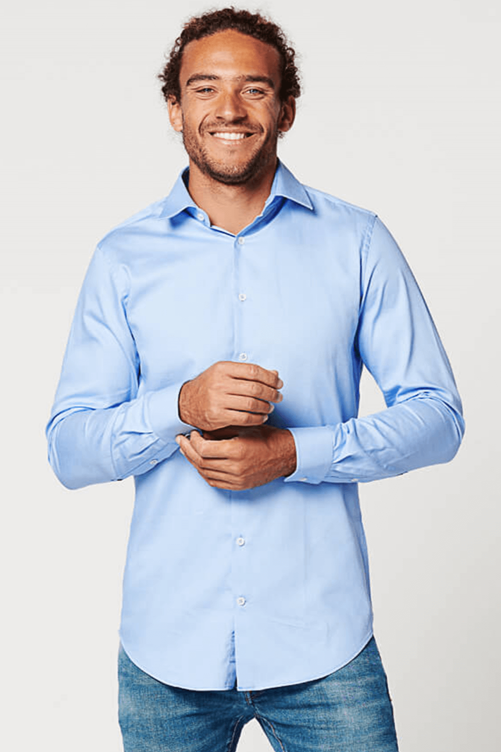 SKOT Herren vegan Hemd Slim Fit Kreisförmig Blau
