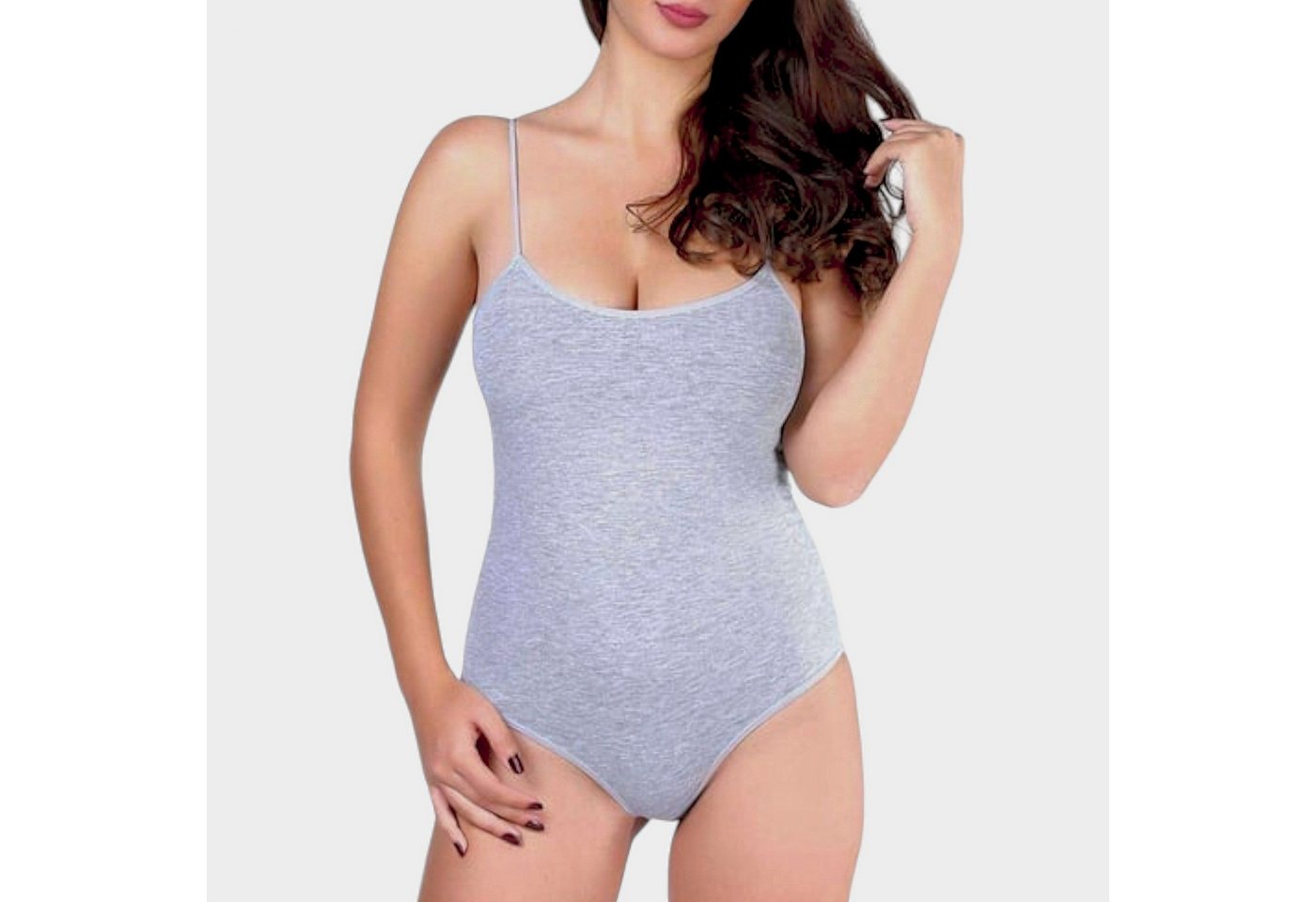 Seher/Tutku Body 3er Pack Damen Bodys mit Spaghettiträgern - Trägerbody schmale Träger (Set, 3er Pack) Hackenverschlüsse