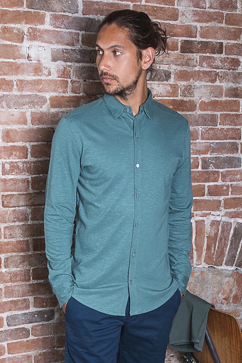 The Driftwood Tales Herren vegan Hemd - Petrol