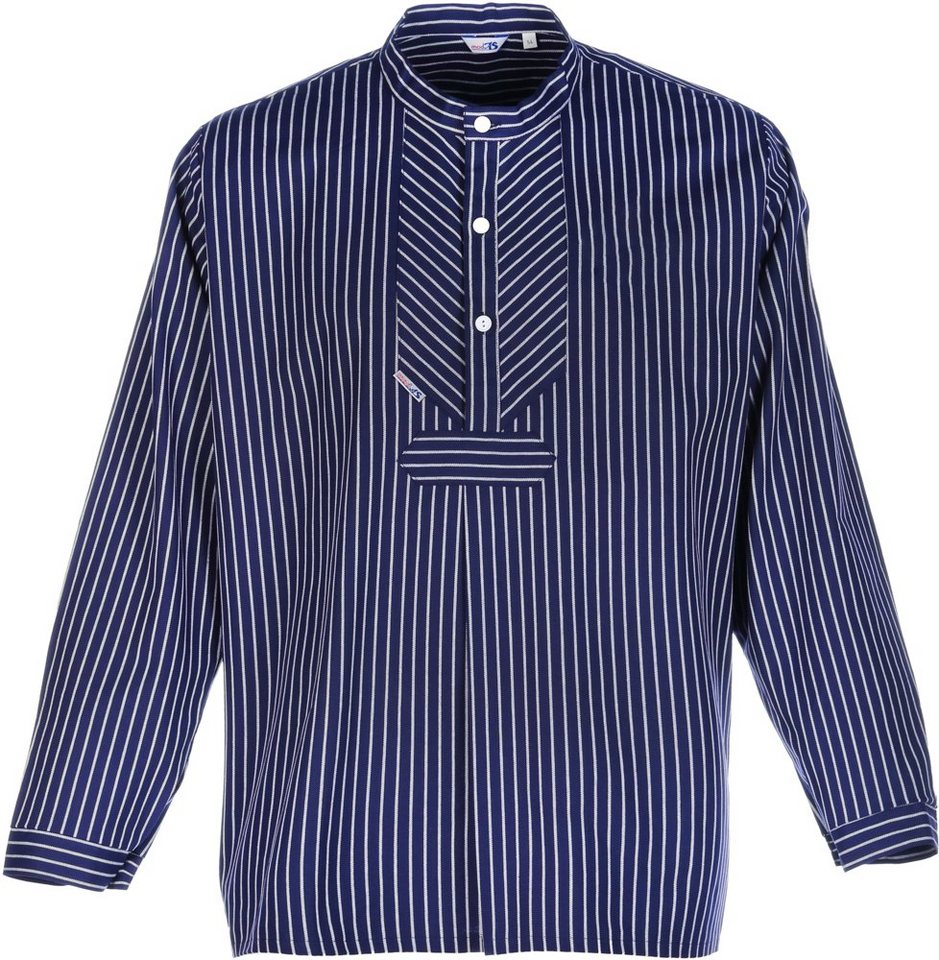 modAS Langarmhemd Unisex Fischerhemd "H. Mück" - Finkenwerder Hemd Baumwolle gestreift