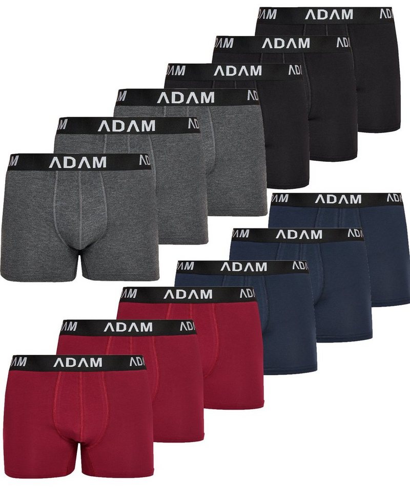 ADAM JEANS Boxershorts Herren Boxershorts aus extra weicher Baumwolle Boxer-1 (12-St., 2er Set, 6er Set, 8er Set, 10er Set, 12er Set) Boxershorts Herren Boxer Shorts Männer Unterhosen Trunks Underwear