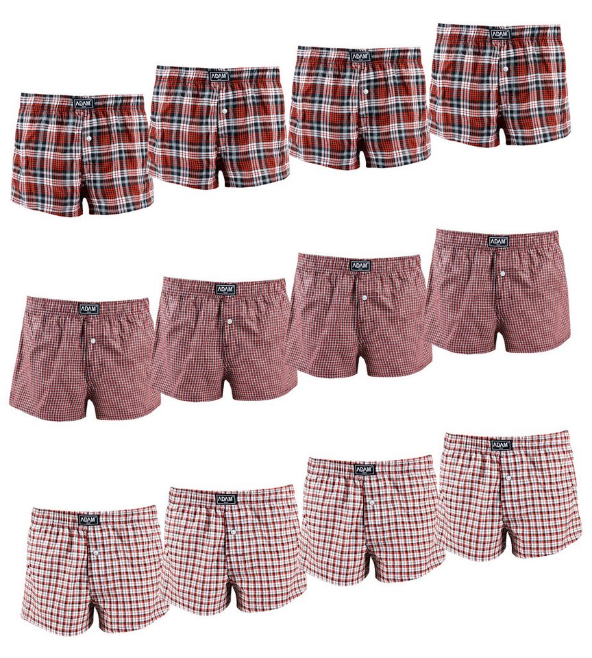 ADAM JEANS Webboxer Gewebte Boxershorts American Unterhosen Herren Boxershorts Kariert (12-St., 3er Set, 6er Set, 12er Set) Web Boxershorts Herren lockere Boxershorts Herren weit Männer Boxer