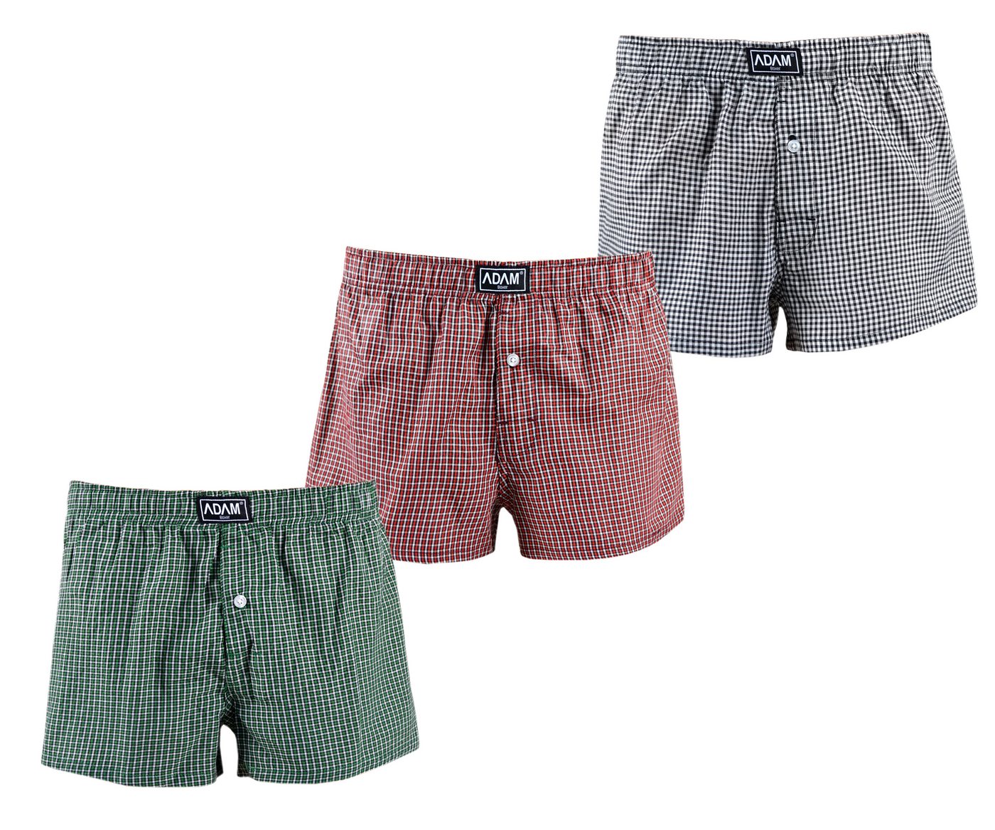 ADAM JEANS Webboxer Gewebte Boxershorts American Unterhosen Herren Boxershorts Kariert (3-St., 3er Set, 6er Set, 12er Set) Web Boxershorts Herren lockere Boxershorts Herren weit Männer Boxer