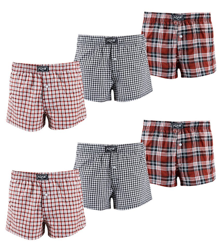 ADAM JEANS Webboxer Gewebte Boxershorts American Unterhosen Herren Boxershorts Kariert (6-St., 3er Set, 6er Set, 12er Set) Web Boxershorts Herren lockere Boxershorts Herren weit Männer Boxer