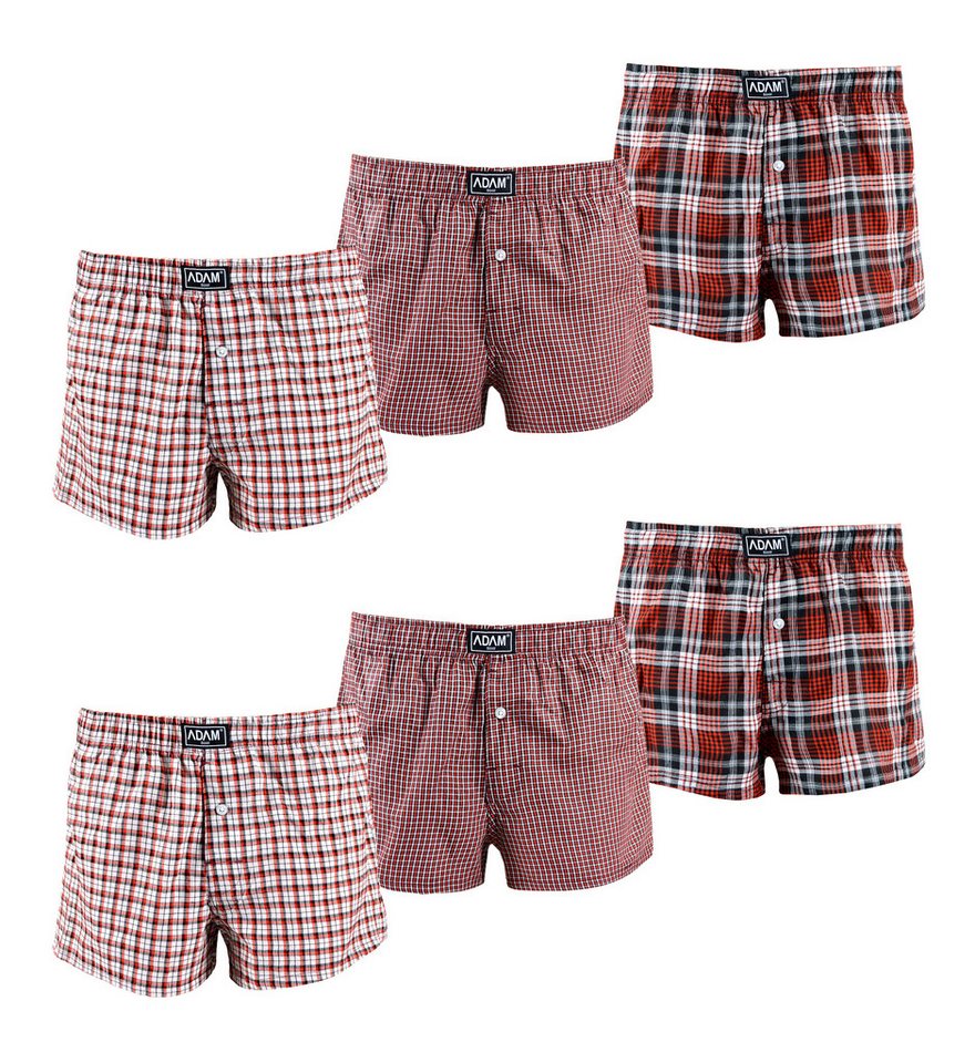 ADAM JEANS Webboxer Gewebte Boxershorts American Unterhosen Herren Boxershorts Kariert (6-St., 3er Set, 6er Set, 12er Set) Web Boxershorts Herren lockere Boxershorts Herren weit Männer Boxer
