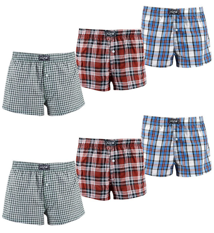 ADAM JEANS Webboxer Gewebte Boxershorts American Unterhosen Herren Boxershorts Kariert (6-St., 3er Set, 6er Set, 12er Set) Web Boxershorts Herren lockere Boxershorts Herren weit Männer Boxer