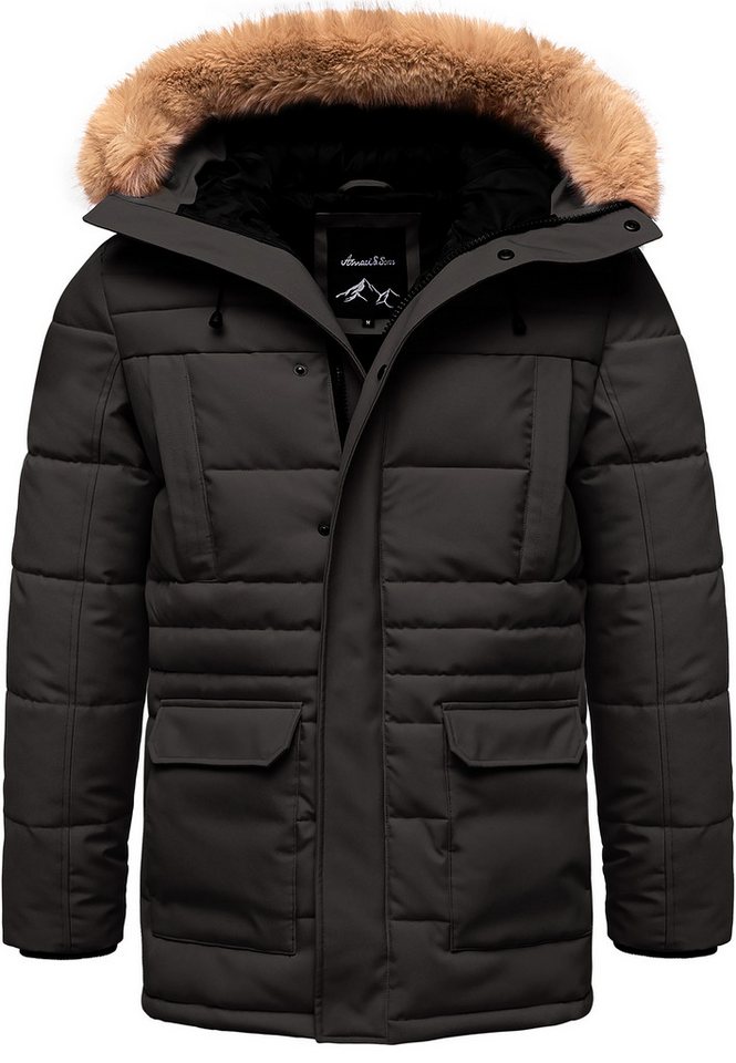 Amaci&Sons Winterjacke KENT Winterjacke Herren Gefütterte Dicke Winter Jacke Mantel Parka mit Kapuze
