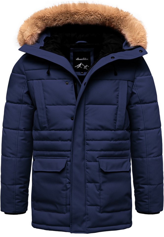 Amaci&Sons Winterjacke KENT Winterjacke Herren Gefütterte Dicke Winter Jacke Mantel Parka mit Kapuze