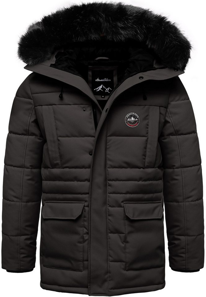 Amaci&Sons Winterjacke TULSA Winterjacke Herren Gefütterte Dicke Winter Jacke Mantel Parka mit Kapuze