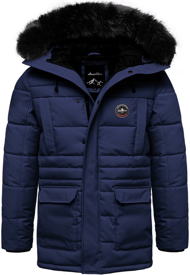 Amaci&Sons Winterjacke TULSA Winterjacke Herren Gefütterte Dicke Winter Jacke Mantel Parka mit Kapuze
