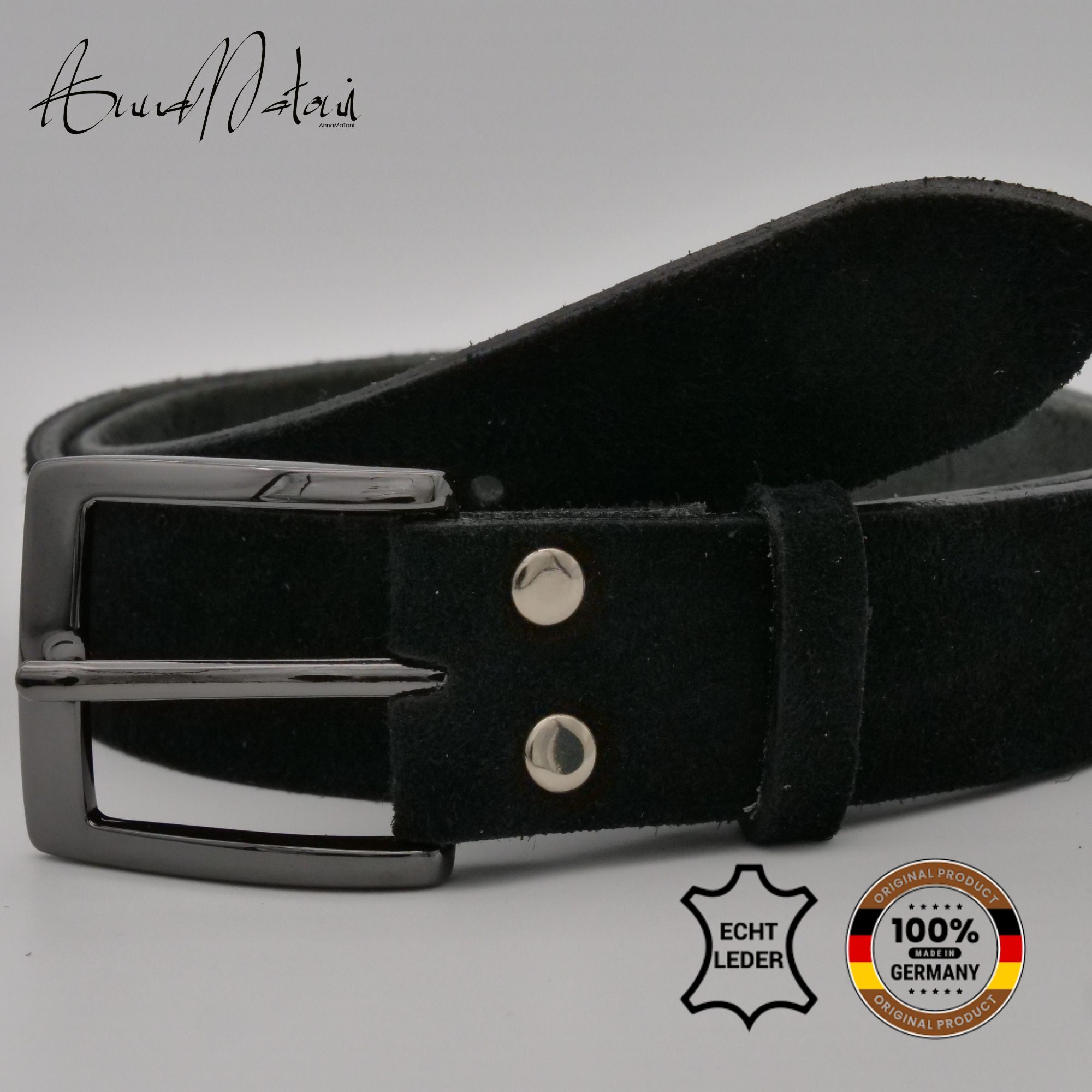 AnnaMatoni Ledergürtel "AnnaMatoni Damen Ledergürtel in hochwertigem Velour Leder 4cm"