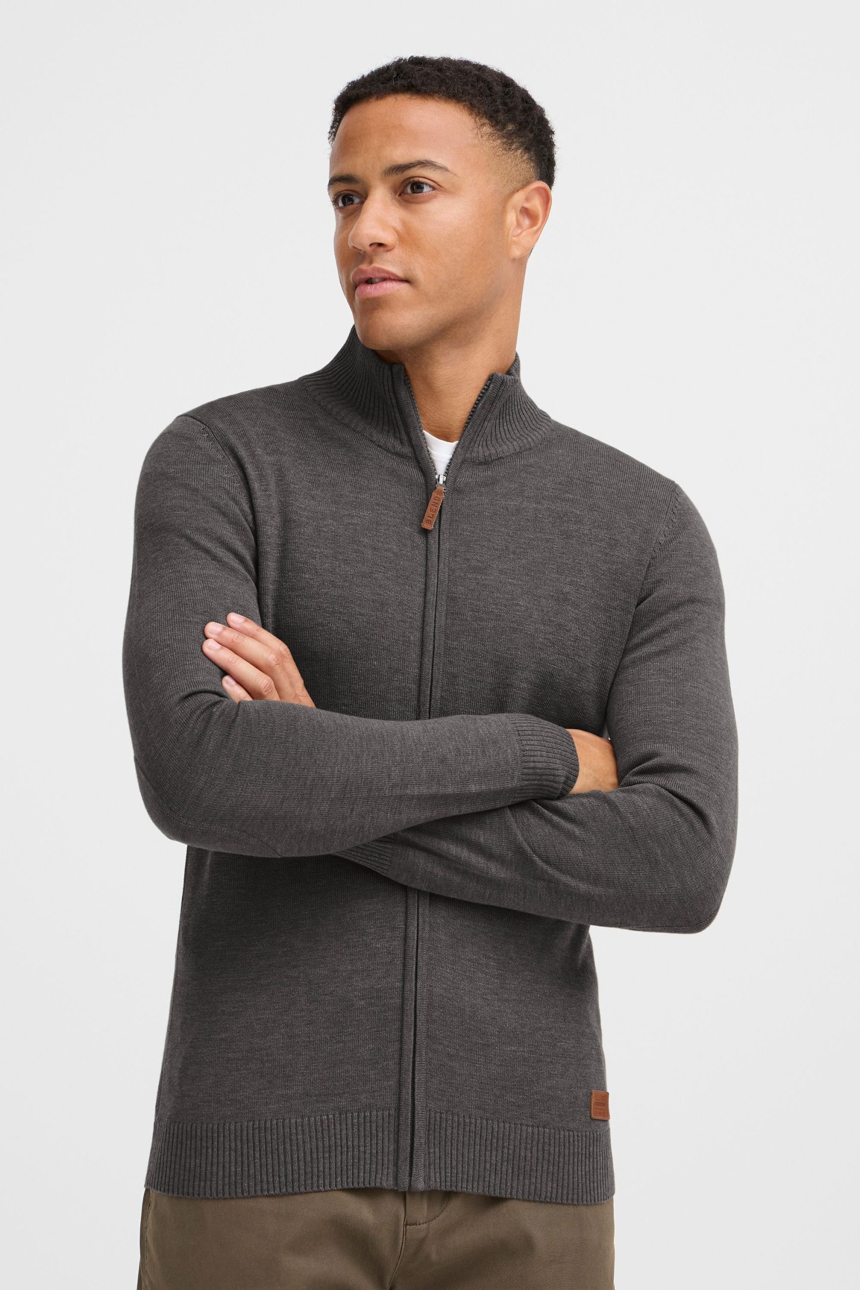 Blend Strickjacke "BHNorman" Bequeme Feinstrick-Jacke mit Stehkragen und elastischen Bündchen