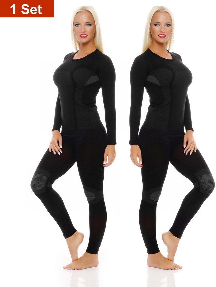 Cocain underwear Funktionsunterhemd (2 Stück) Warme lange Ski Unterwäsche Damen Thermounterwäsche (Spar-Packung, 2-St) hochfunktionelle Membrantechnologie