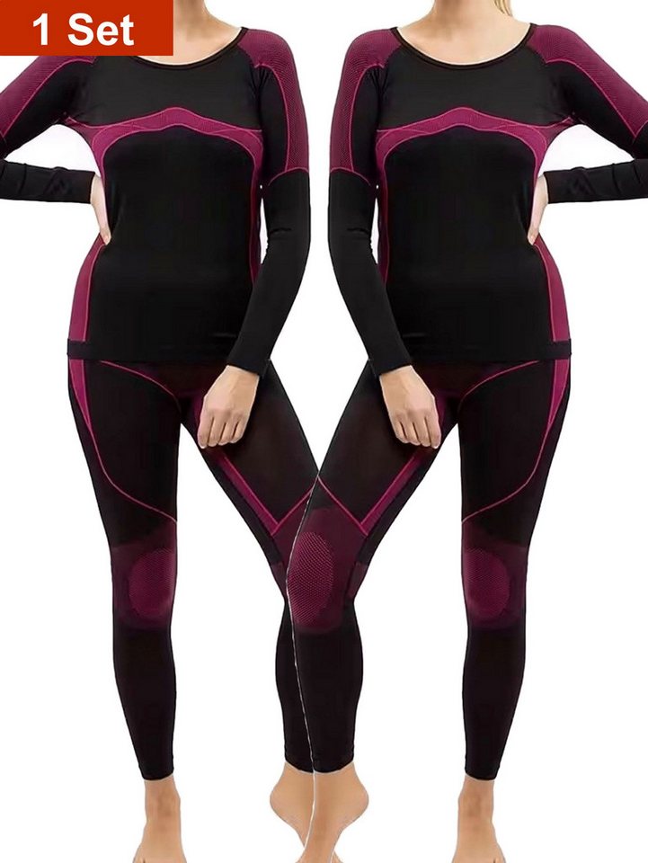 Cocain underwear Funktionsunterhemd (2 Stück) Warme lange Ski Unterwäsche Damen Thermounterwäsche (Spar-Packung, 2-St) hochfunktionelle Membrantechnologie
