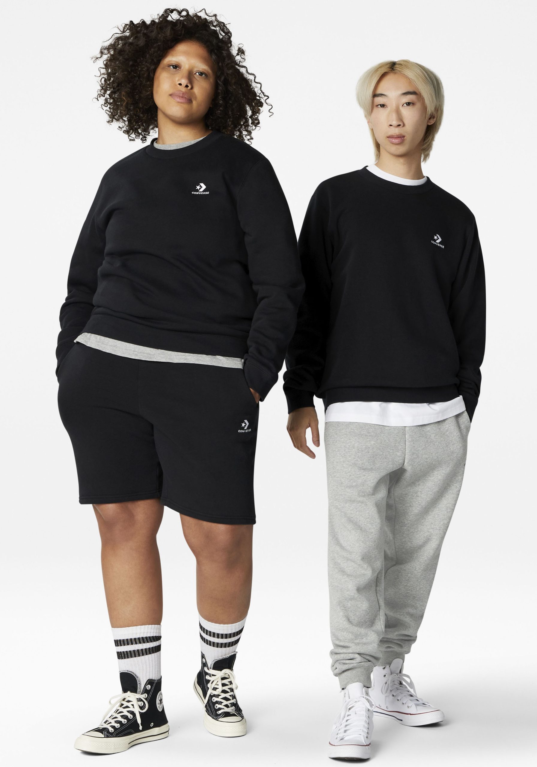 Converse Sweatshirt "GO-TO EMBROIDERED STAR CHEVRON BRUSHED BACK FLEECE CREW SWEATSHIRT", Unisex