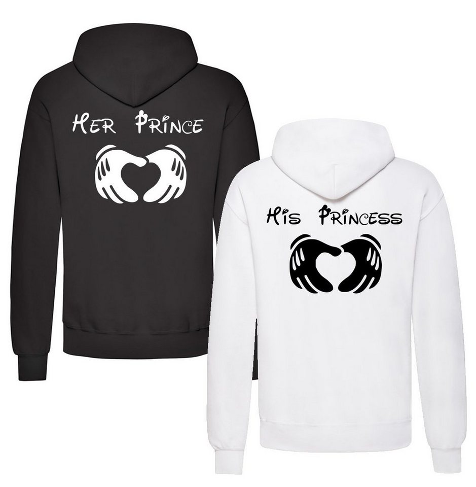 Couples Shop Kapuzenpullover Her Prince & His Princess Partner Hoodie Pullover mit modischem Print