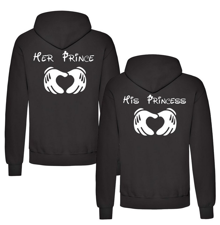 Couples Shop Kapuzenpullover Her Prince & His Princess Partner Hoodie Pullover mit modischem Print