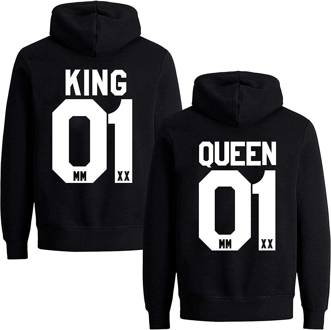 Couples Shop Kapuzenpullover KING & QUEEN Hoodie Pullover Set mit modischem Print