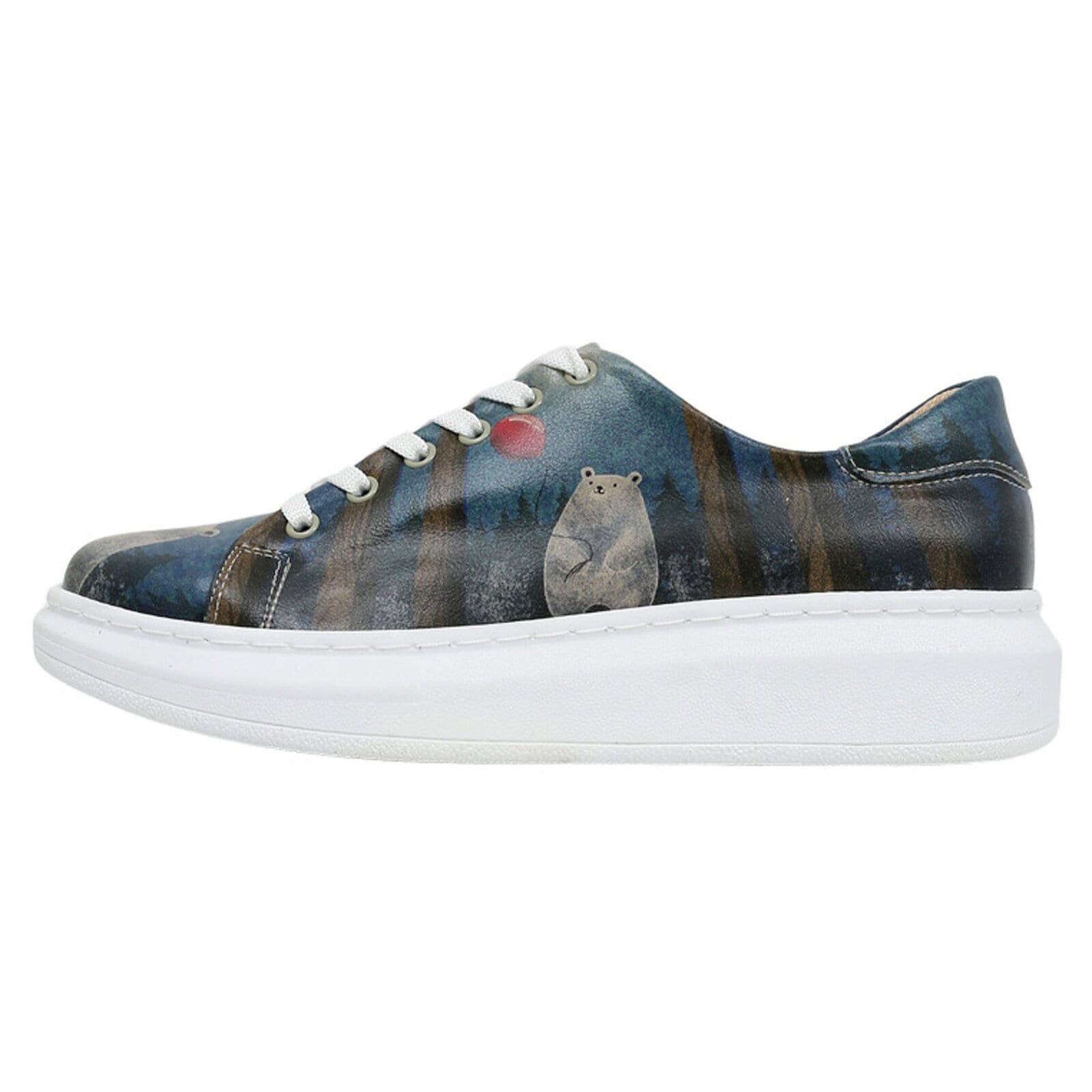 DOGO Plateausneaker "Myra Low-Top Sneaker Bear With A Balloon Damen Sneaker" Handgefertigt