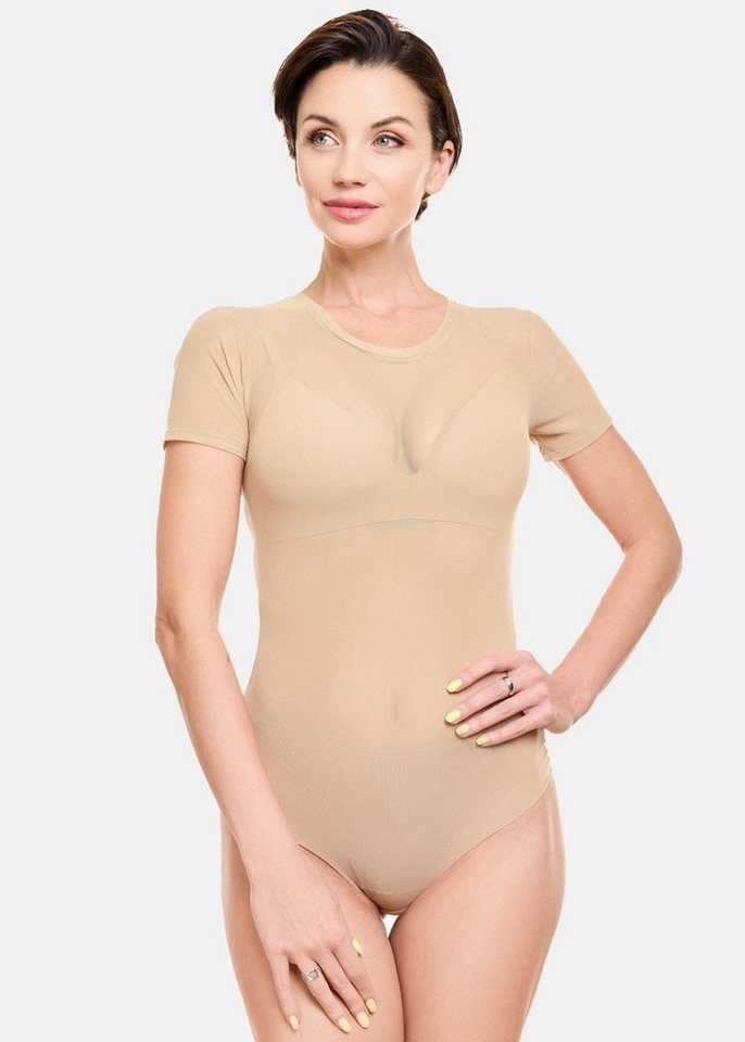 Evoni Body Damen Kurzarmbody transparent