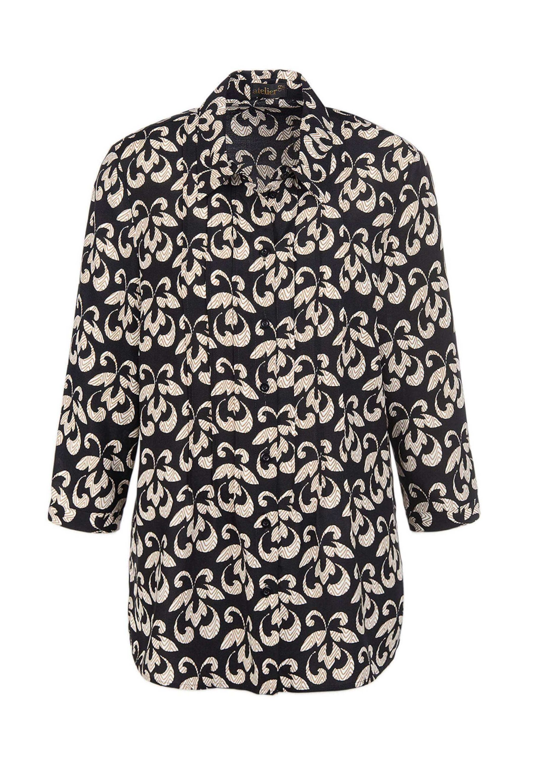 GOLDNER Druckbluse "Kurzgröße Hemdbluse, durchgehende Knopfleiste" Jede Bluse ein Unikat