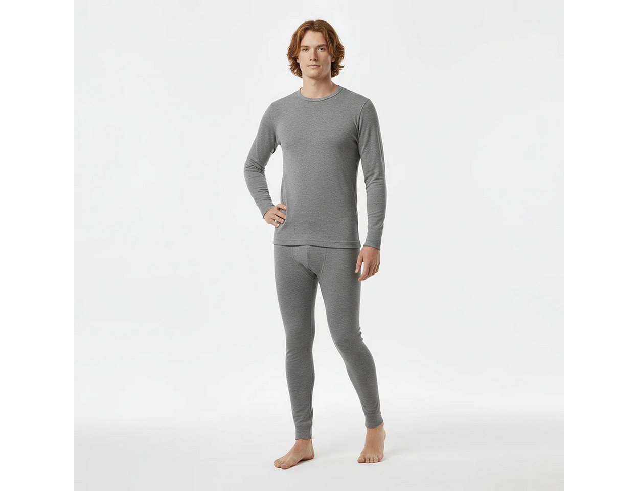Gaubert Thermohemd Thermo Unterwäsche Set Herren Merinowolle Atmungsaktiv Geruchshemmend (Funktionsunterwäsche, 2-tlg., 1 x Oberteil, 1 x Unterhose) atmungsaktiv, wärmend, super soft, 4-Wege-Stretch