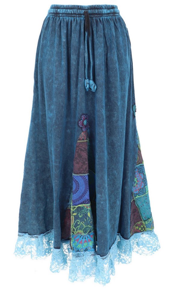 Guru-Shop Minirock Boho Spitzen Maxirock, Patchwork Rock, weiter.. alternative Bekleidung