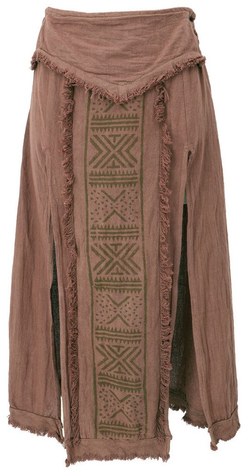 Guru-Shop Minirock Langer Boho Panel Skirt, offener Sommerrock,.. alternative Bekleidung