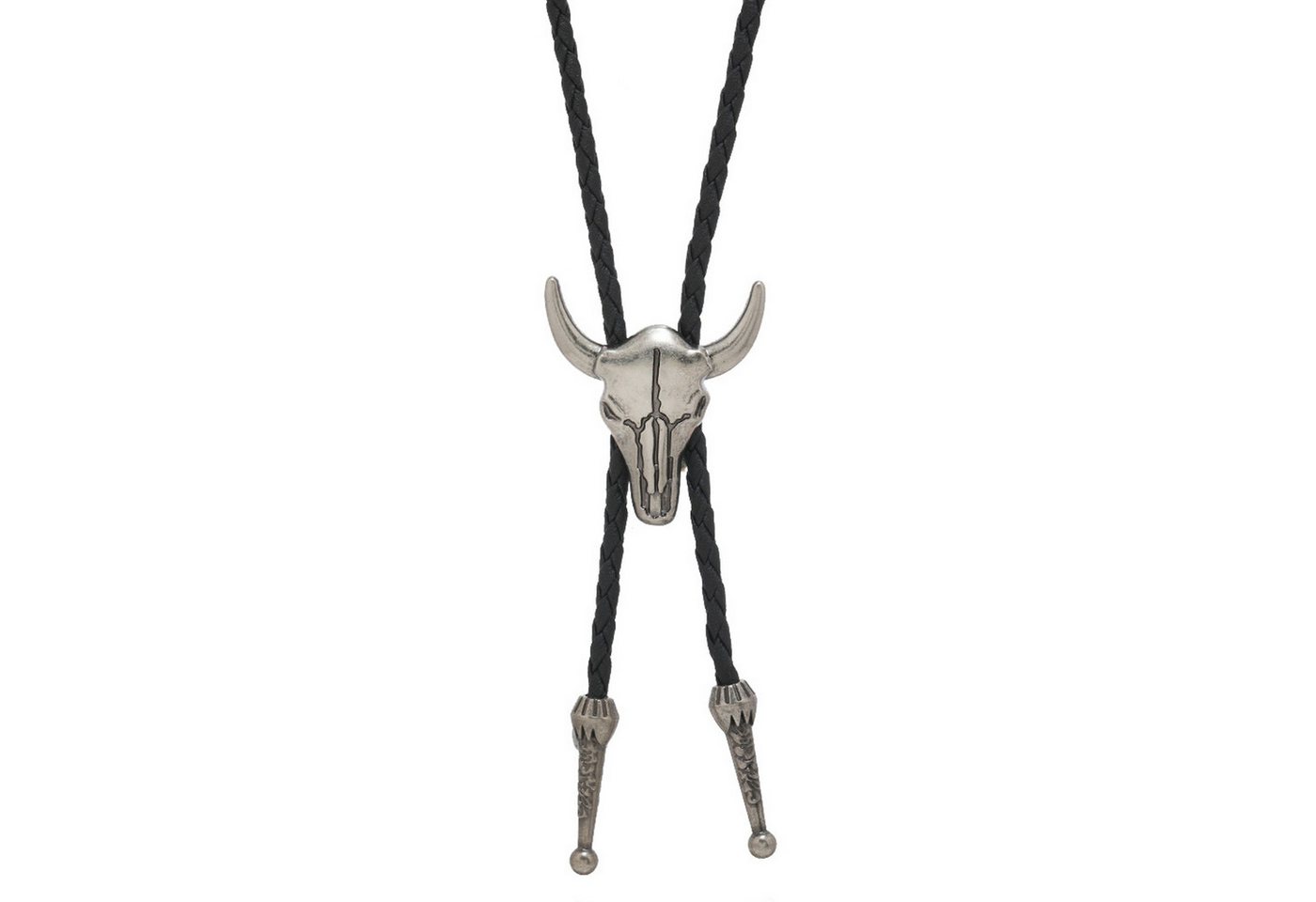 KARMA Krawatte Bolo Krawatte Herren Western Stil Sier Bronze od. Silber (Textilband, Metallanhänger für Festival, Party, Country-Outfits und Trachtenmode) 40-70 cm verstellbar Cowboy Kette Bolotie